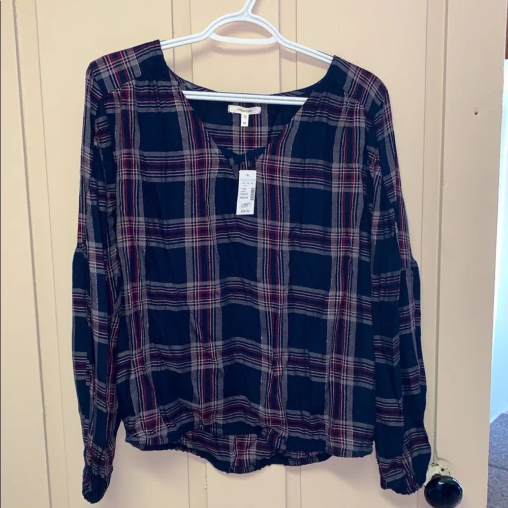 NWT Plaid Blouse